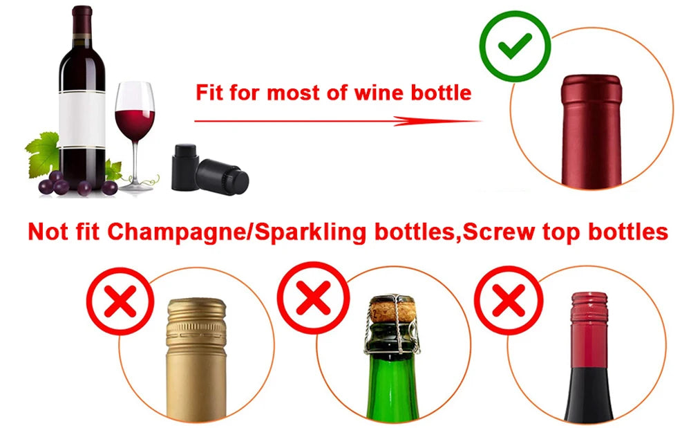 Vacuum Wine Bottle Stopper Sealed Storage Vacuum Memory Wine Stopper Push Style Bar Tools Barware Reusable Wine Cork