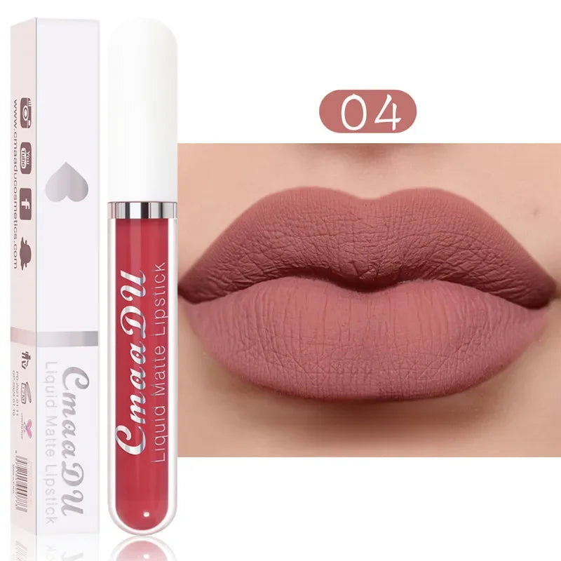 6 Colors/Set Fashion Matte Lip Gloss Sets Natural Moisturize Waterproof Lasting Velvet Sexy Red Liquid Lipstick Beauty Cosmetic