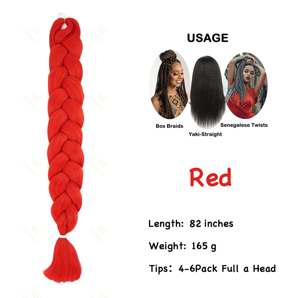 Wigundle Jumbo Braiding Hair Extension 82Inch High Temperature Synthetic Braid For Women Twist Box Braids Crochet Hair