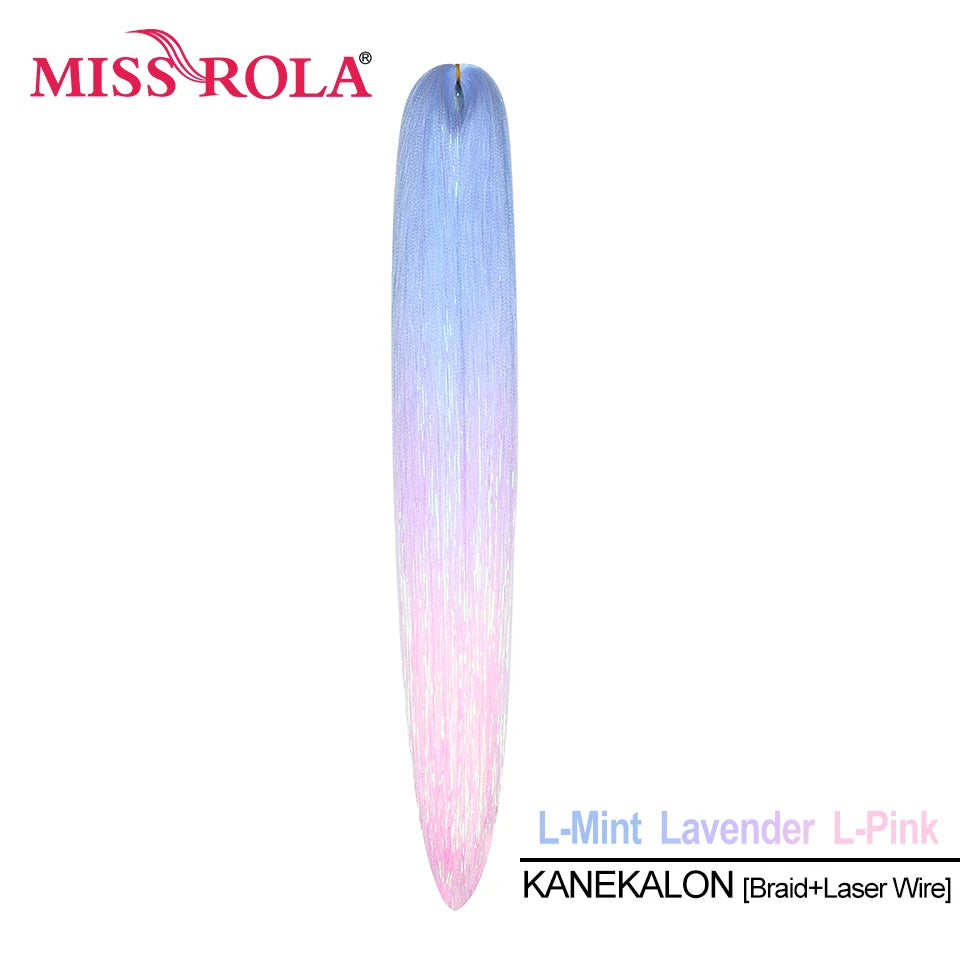 Miss Rola Synthetic 22 Inch 60G Kanekalon Hair Tinsel Wire Jumbo Braid Yaki Straight Hair Extension Twist Braid Bulk Wholesale