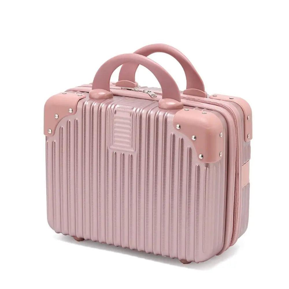 Hot Cosmetic Box 14 inch Mini Travel Suitcase Cosmetic Box Hand Luggage Organizer Makeup Case Small Password Box Boarding Case