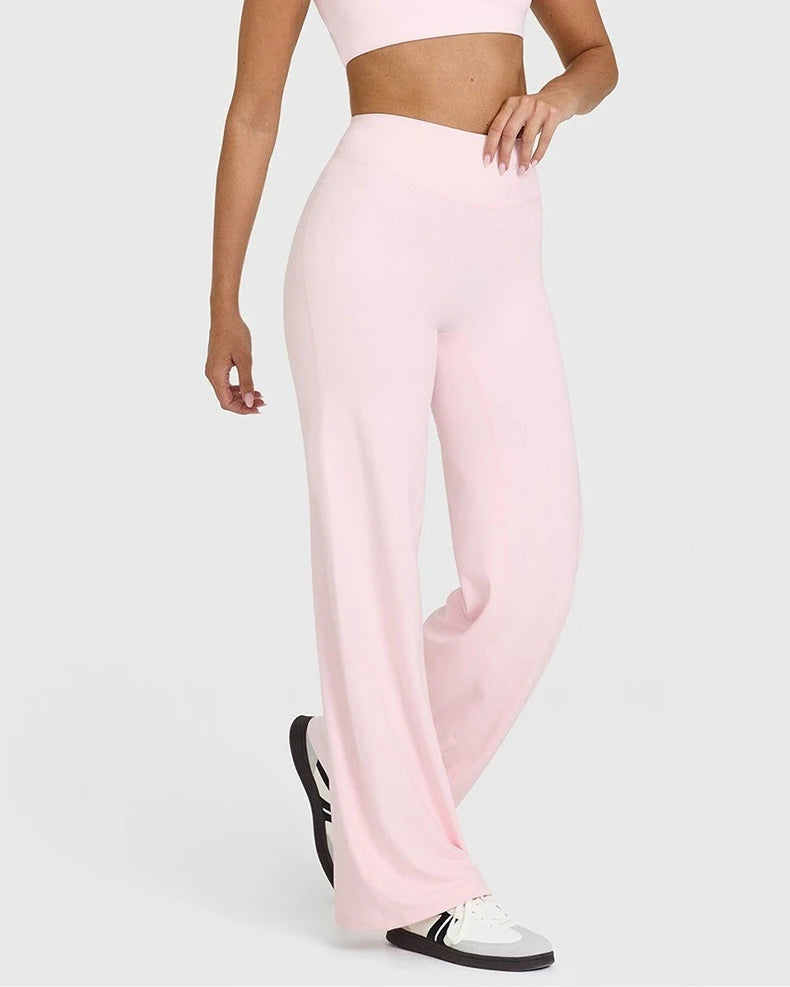 STOUREG Sport Trousers Straight-Leg Pants Ultra Soft Butter Fabric Women's Mid-Waist Yoga Pants GYM Naked Feel Pilates Running