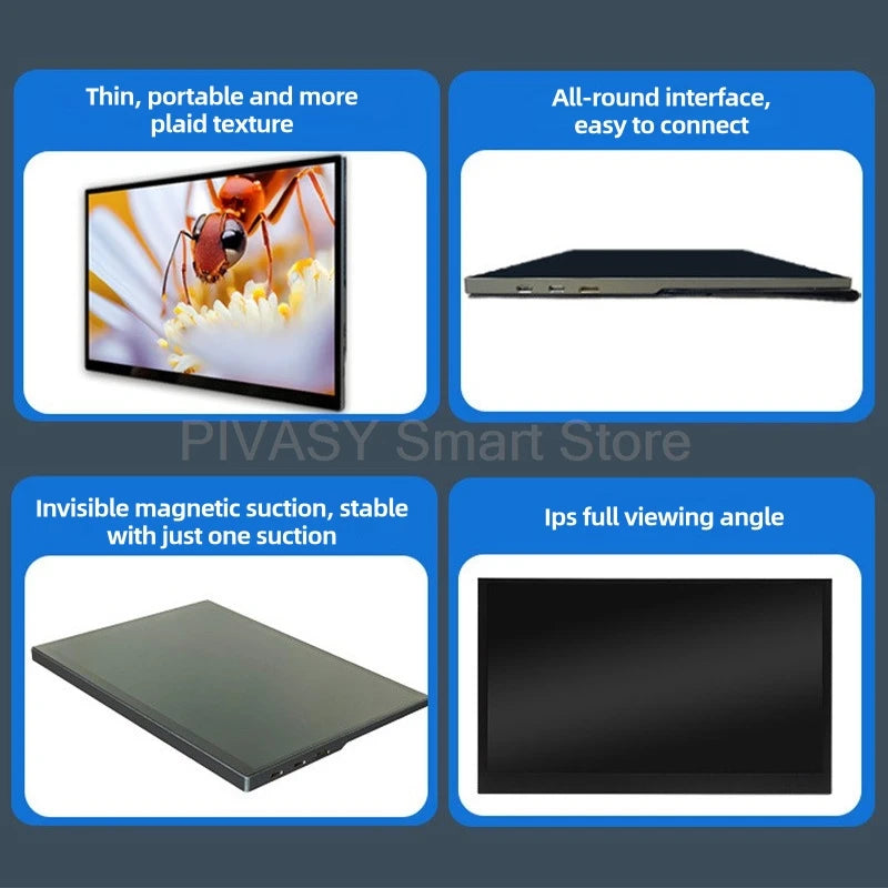 10.5 Inch Portable Touch Screen TV Monitor Mobile for Movie Home Party Office Business Lightweight High - definition Saturation