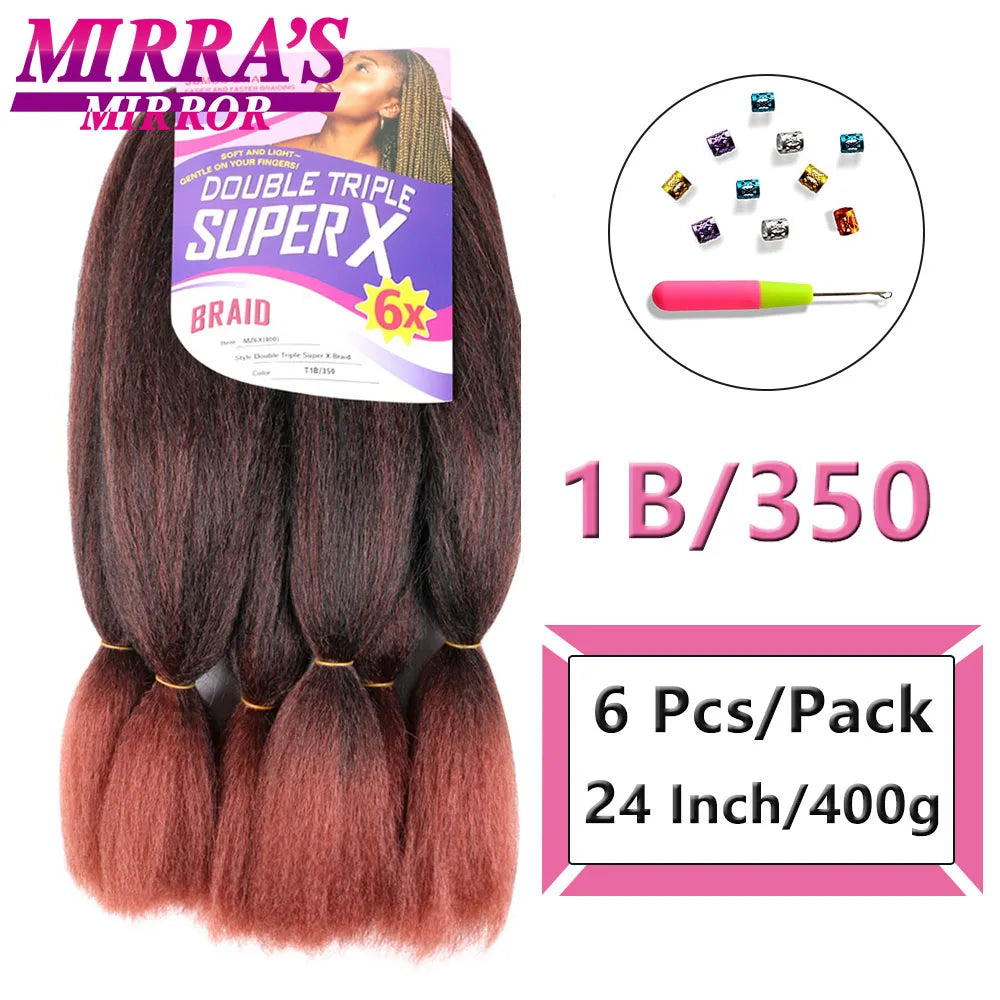 400G 24 Inch Long Jumbo Braiding Hair Super X Synthetic Jumbo Hair Extensions For Braiding African Twist Box Braids Blue Ombre