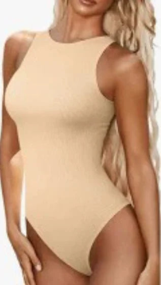 Ribbed Sleeveless Bodysuit (Tummy Control)