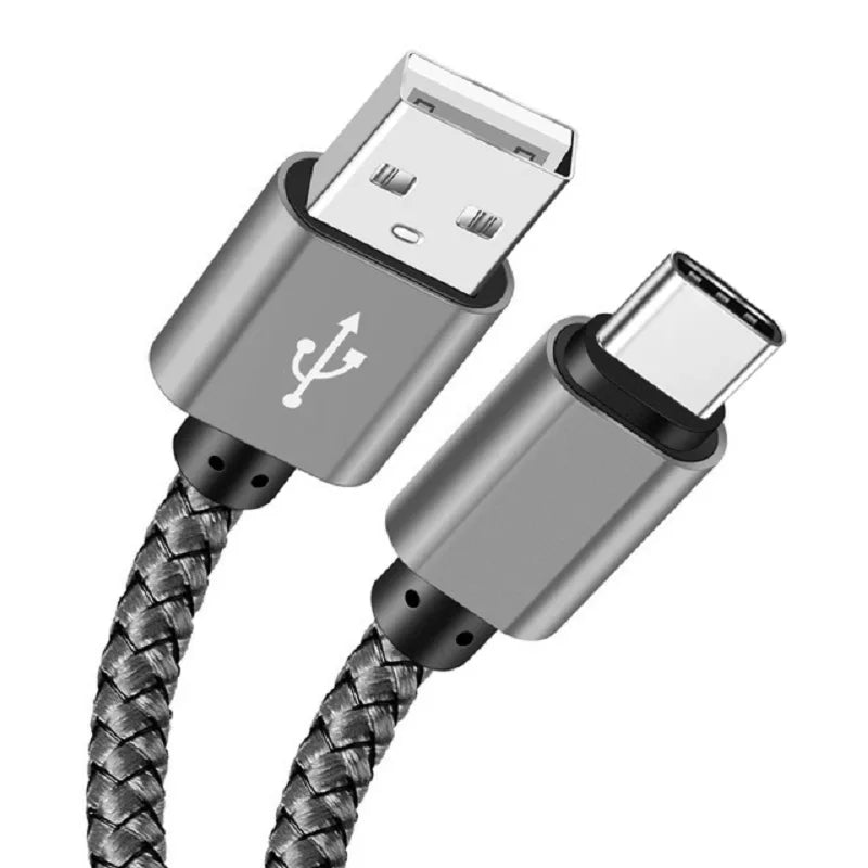 USB A to Type C 2.4A Charging Cable Nylon Data Cable For Samsung Huawei Android phone Braided TypeC Charging Device 1M 2M 3M