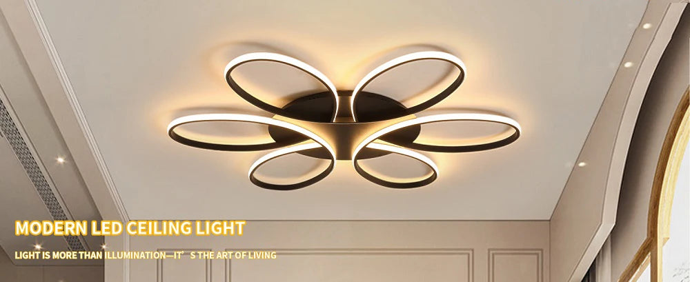 LIMIT LIGHT 6-Ring Modern LED Ceiling Lamp | Dimmable Flower Design
