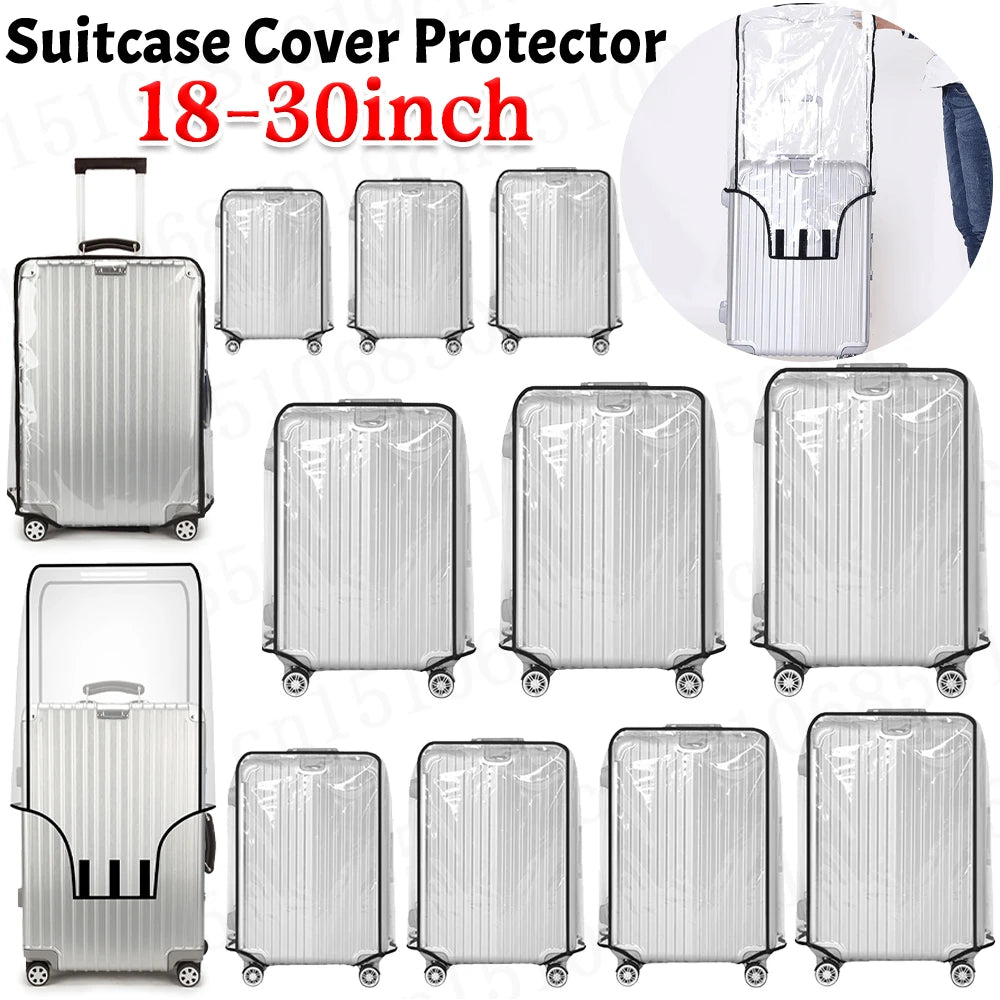 18-30inch Luggage Cover Waterproof Protective Suitcase Cover Trolley Covers PVC Travel Luggage Protector Travel Accessory