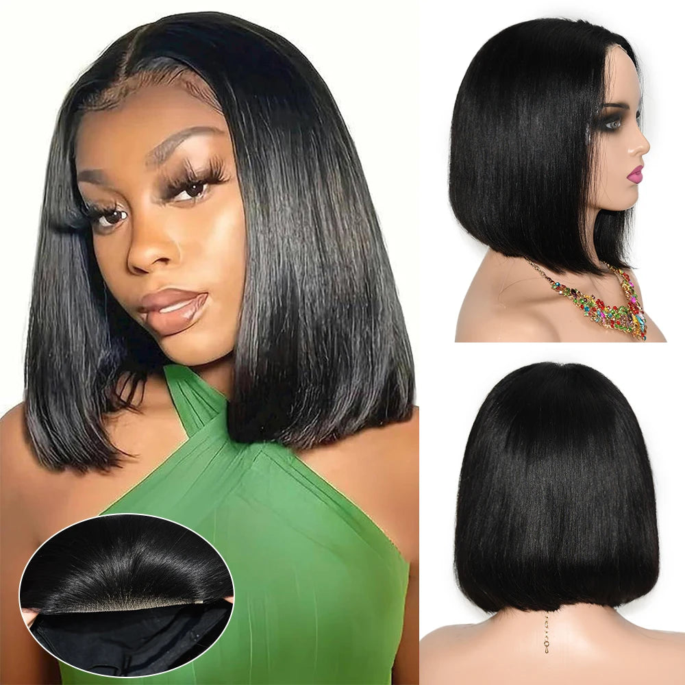 ALIANNÁ Glueless Human Hair Bob Wig — Ready-to-Wear, Pre-Cut 4×4 Transparent Lace (Remy Peruvian)