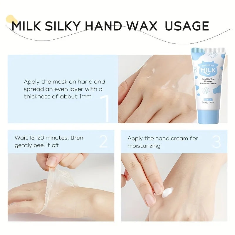 7PCS Milk Skin Care Set Moisturizing Hydration Body Beauty Facial Cleanser Body Scrub Hand Wax Eye Cream Sunscreen Storage Bag