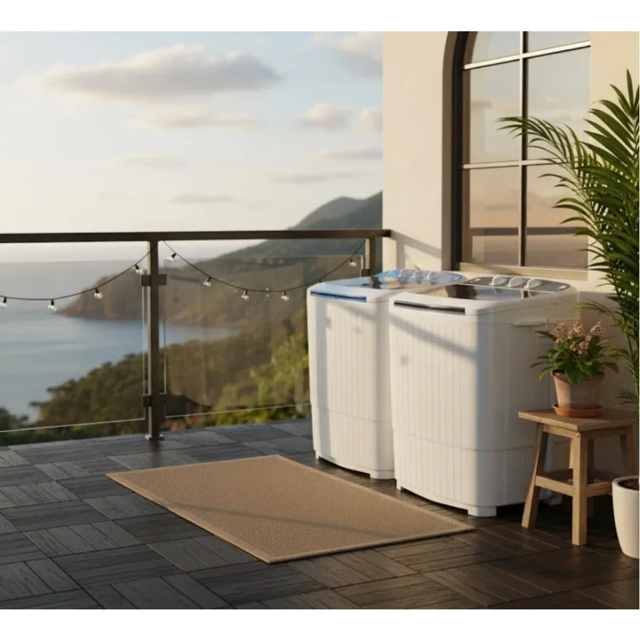 Portable Washing Machine with 18 lbs Capacity for Home and Apartment Use Compact Washer and Dryer Combo with Twin Tub Design an