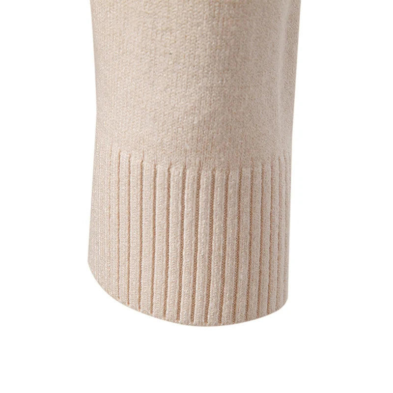 New Men's Long Sleeve Pullover Solid Color Half Zipper Sweaters V-neck Knitted Sweater Men Oversized Breathable Streetwear