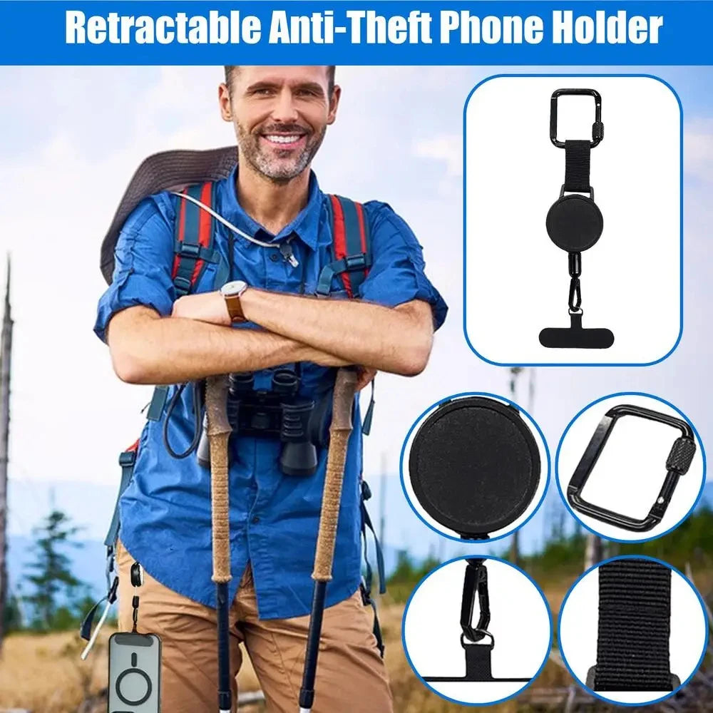 Retractable Anti-Theft Phone Holder Cellphone Lanyard Strap Smartphone Safety Tether DYM Belt Clip Cellphone Lanyard for Travel