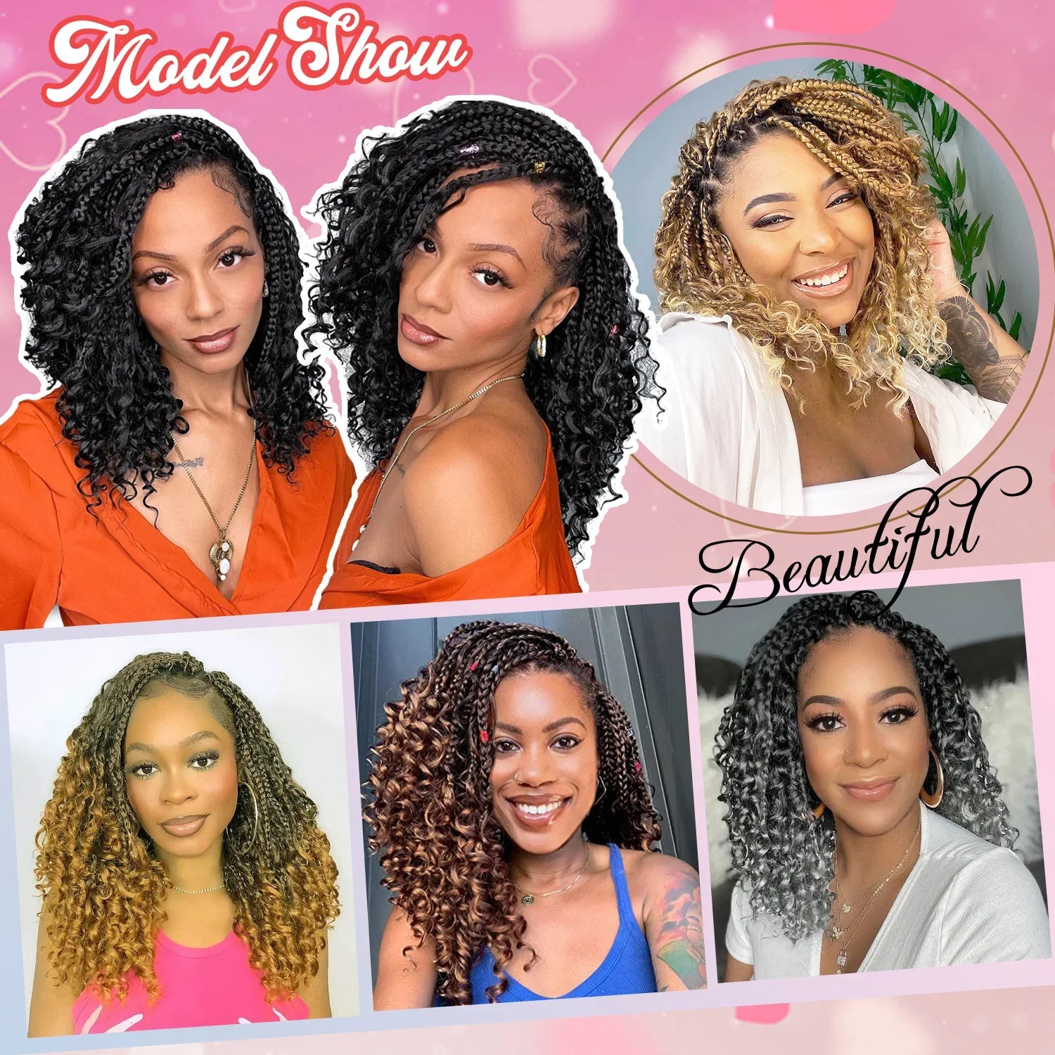 10 Inch Goddess Box Braids Crochet Hair 1Pack/Lot Synthetic Boho Crochet Box Braids With Curl Ends Box Braids Hair Extensions