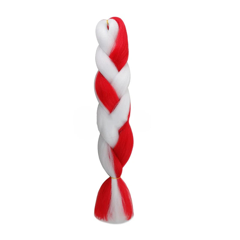 24Inch Synthetic Long Straight Yaki Braids Hair Ombre Braiding Hair Jumbo Rainbow Braid Hair Extension for Women DIY Hair