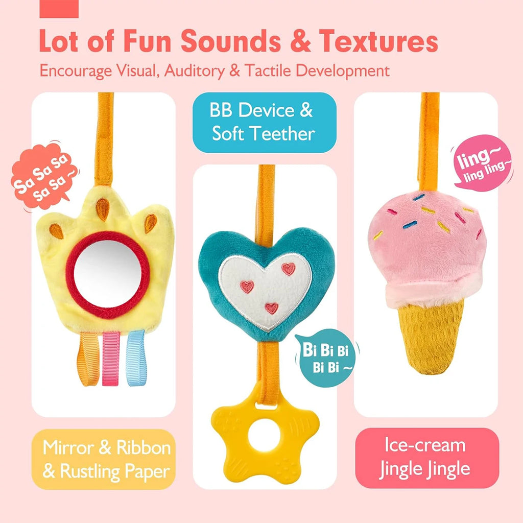 1pcs Soft Giraffe Animal Handbells Rattles Plush Infant Toddler Car Bed Hanging Toy Baby Early Education Development Handle Toys