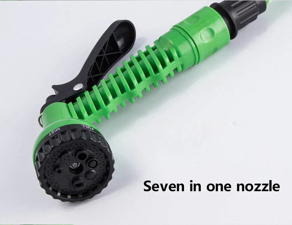 Expandable Garden Hose (25–125 ft) – Lightweight Hose w/ 7-Function Spray Nozzle