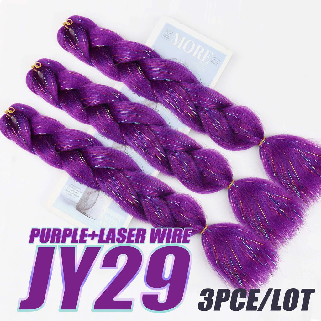 Ru mi Synthetic Braids Purple Hair Ponytail Costume Hairstyle 26inch Long Ponytail with Clips for Kids Girls Halloween Christmas