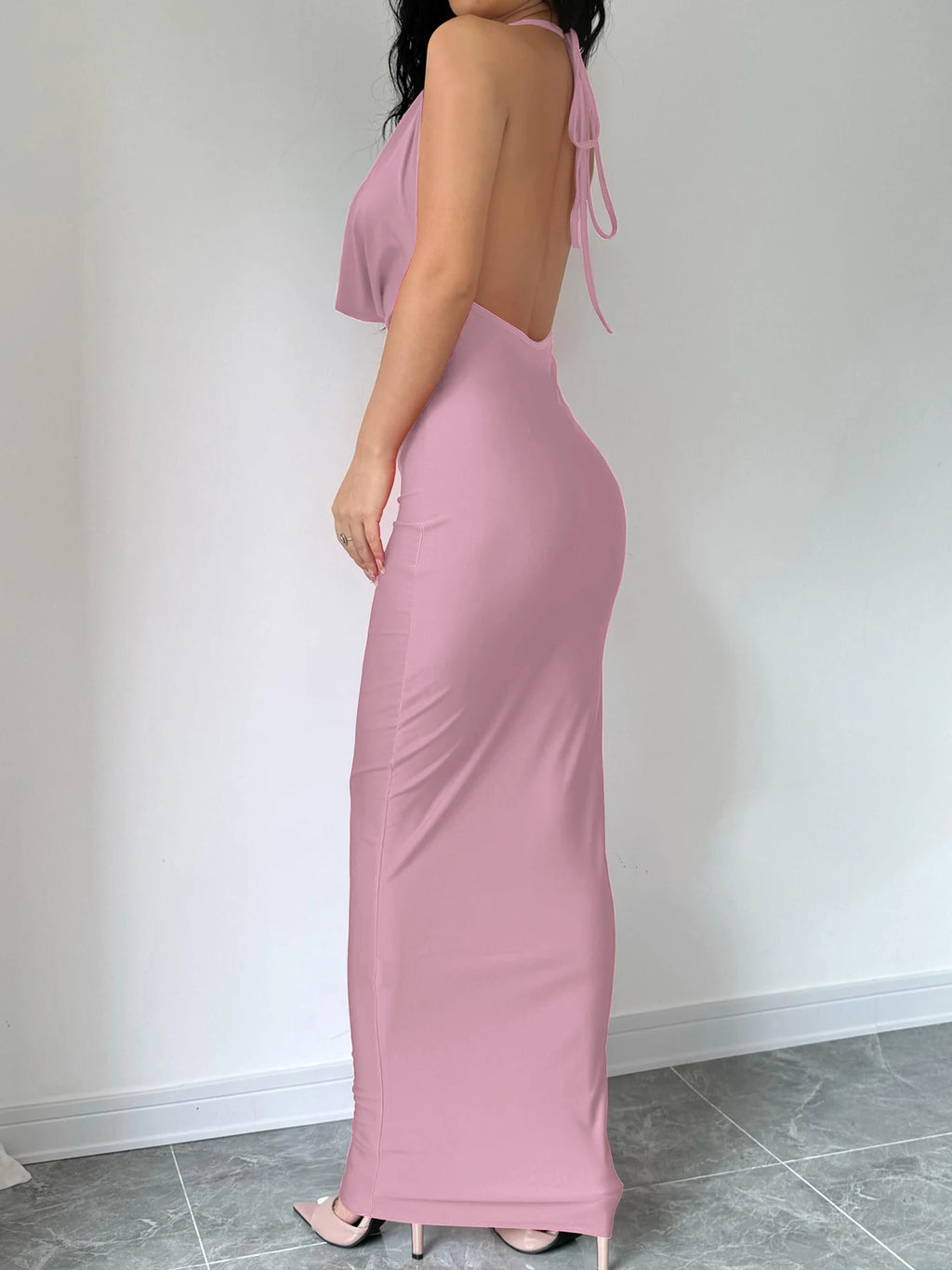 Dulzura Autumn Women Halter Backless Midi Dress For Women Bodycon Sexy Party Elegant Outfits Evening Birthday Clothes Y2K 2024