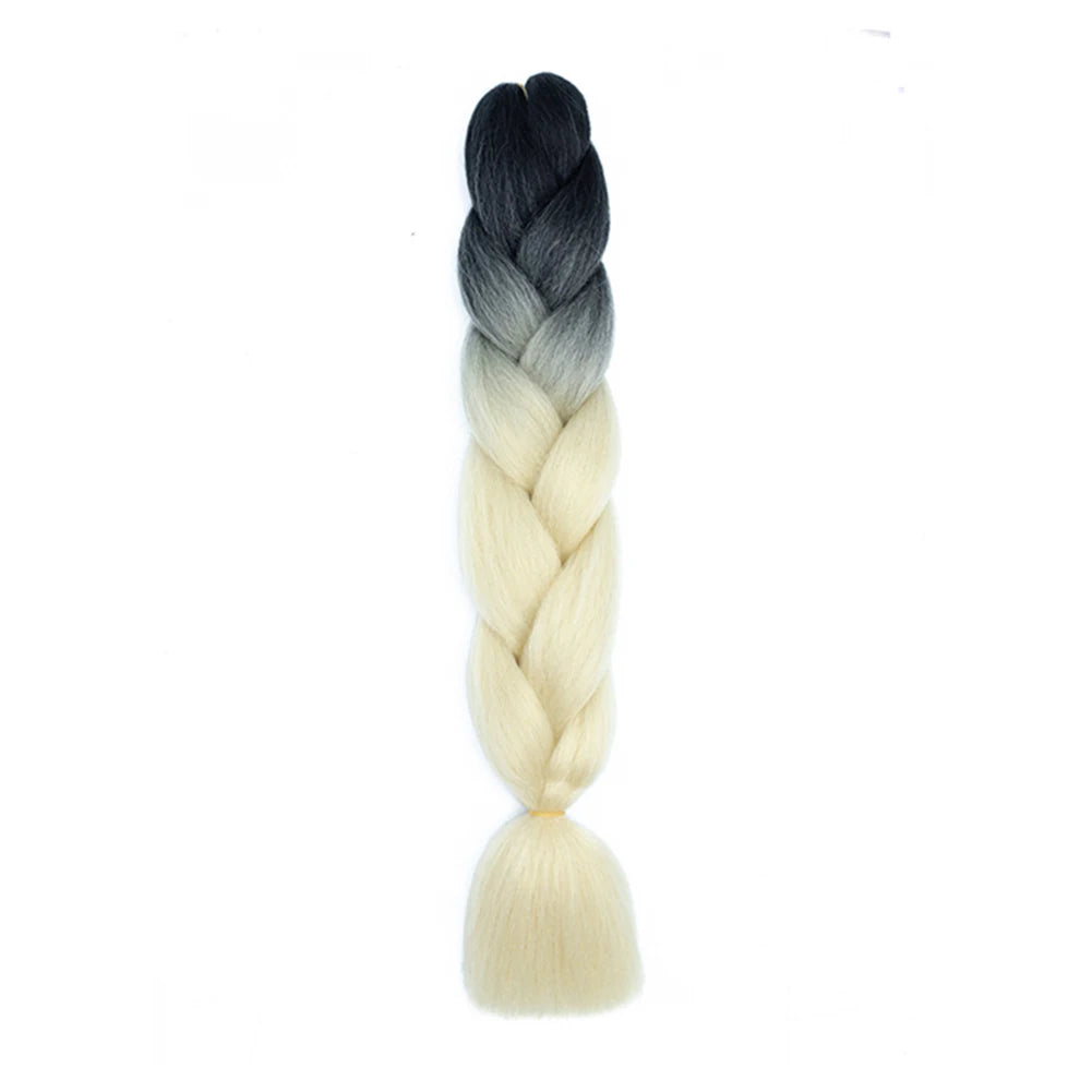 Jumbo Braids Extensions — 24" Synthetic Kanekalon Yaki Straight (Afro Ombre Piano Color)