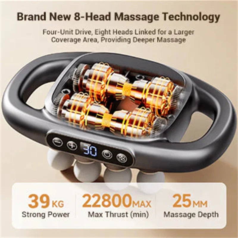 Massager Gun Set Deep Tissue Body Fitness Muscle Electric Relax Massager for Back Shoulders Legs Foot 8 or 16 Heads