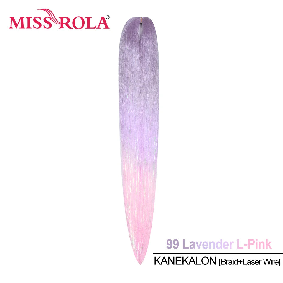 Miss Rola Synthetic 22 Inch 60G Kanekalon Hair Tinsel Wire Jumbo Braid Yaki Straight Hair Extension Twist Braid Bulk Wholesale