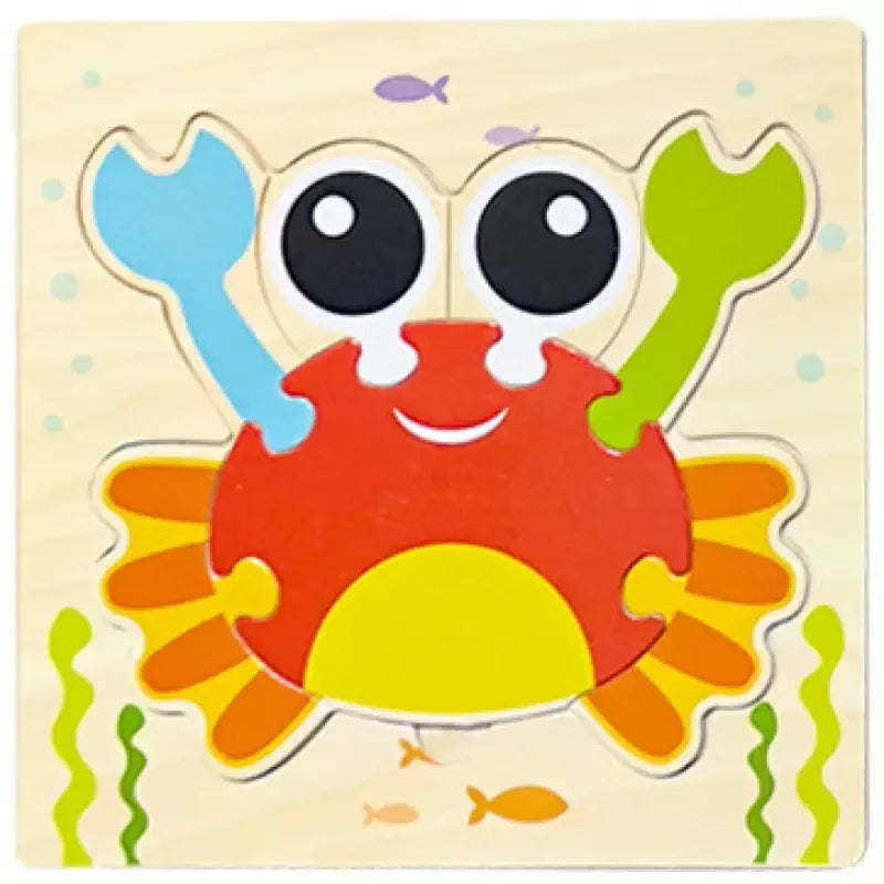 Wooden 3D Puzzles Tangram Shapes Learning Educational Cartoon Animal Intelligence Jigsaw Toys For Children Gift