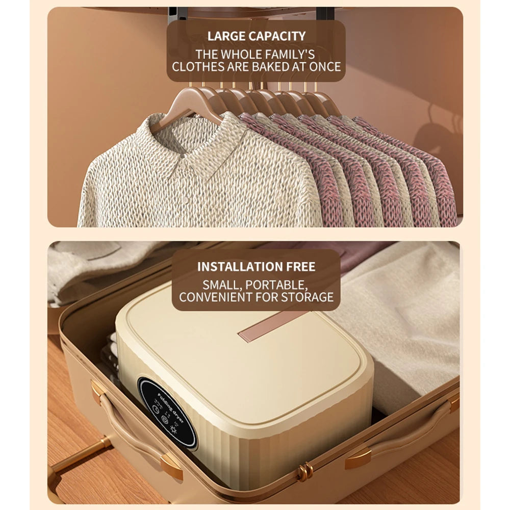 Folding Portable Clothes Dryer Mini Electric Laundry Dryer Hang Drying Rack Machine for Home Room Travel 110V 220V 전기의류건조 의류건조기