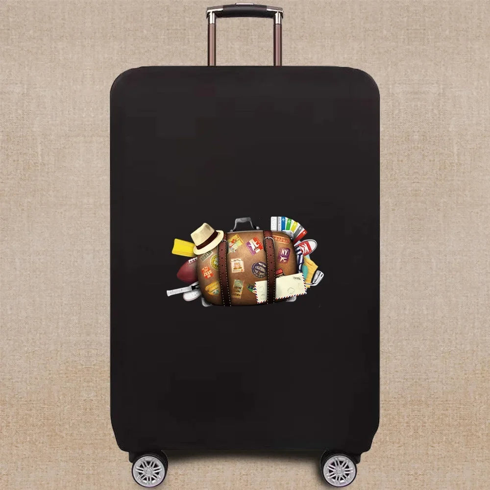 Travel Elastic Protective Cover Luggage Case Travel Global Pattern Series Luggage Cover 18-32inch Travel Accessories
