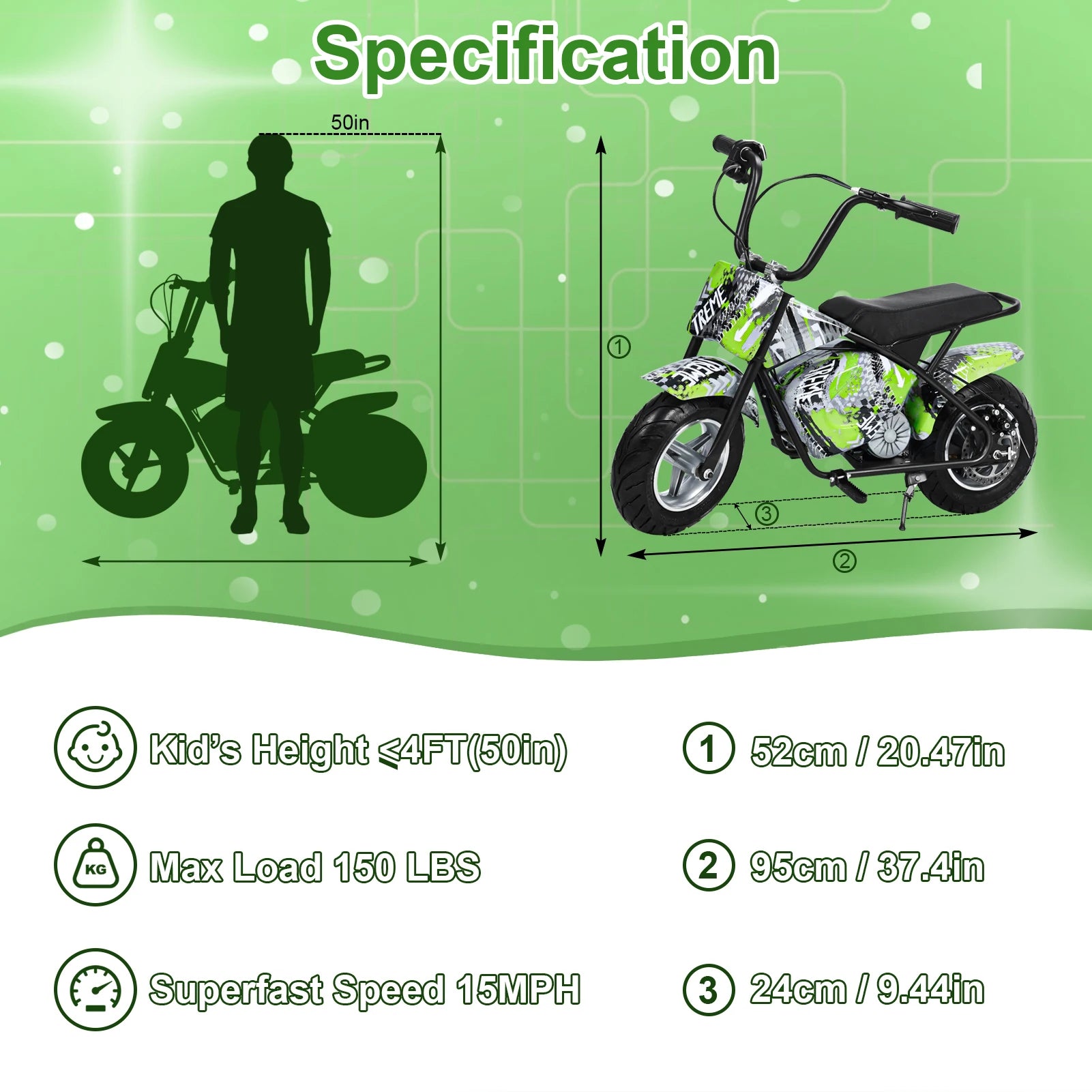 24V 250W Kids Electric Dirt Bike (13.7 mph)