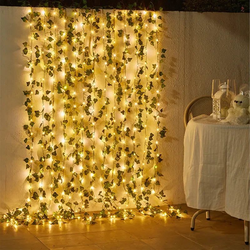 Green Leaf Fairy Vine String Lights (Battery Powered, LED)