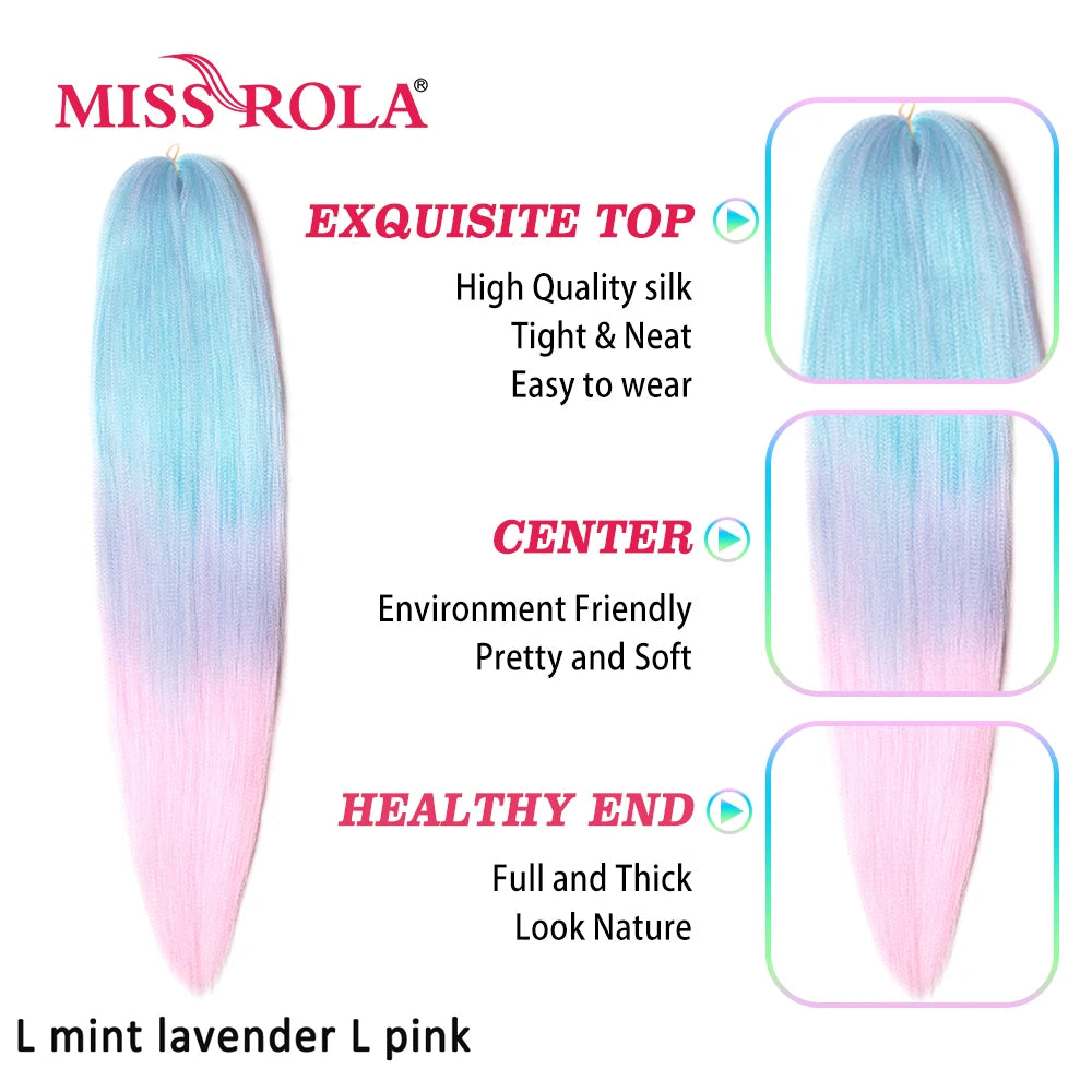 Miss Rola Synthetic 22 Inch 60G Kanekalon Hair Tinsel Wire Jumbo Braid Yaki Straight Hair Extension Twist Braid Bulk Wholesale