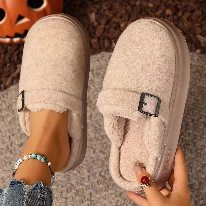 Winter Women's Slippers Home Plush Luxury Designer Woman Shoes Indoor Fluffy Fashion Platform Fuzzy Fur Slides Elegant Flat Soft