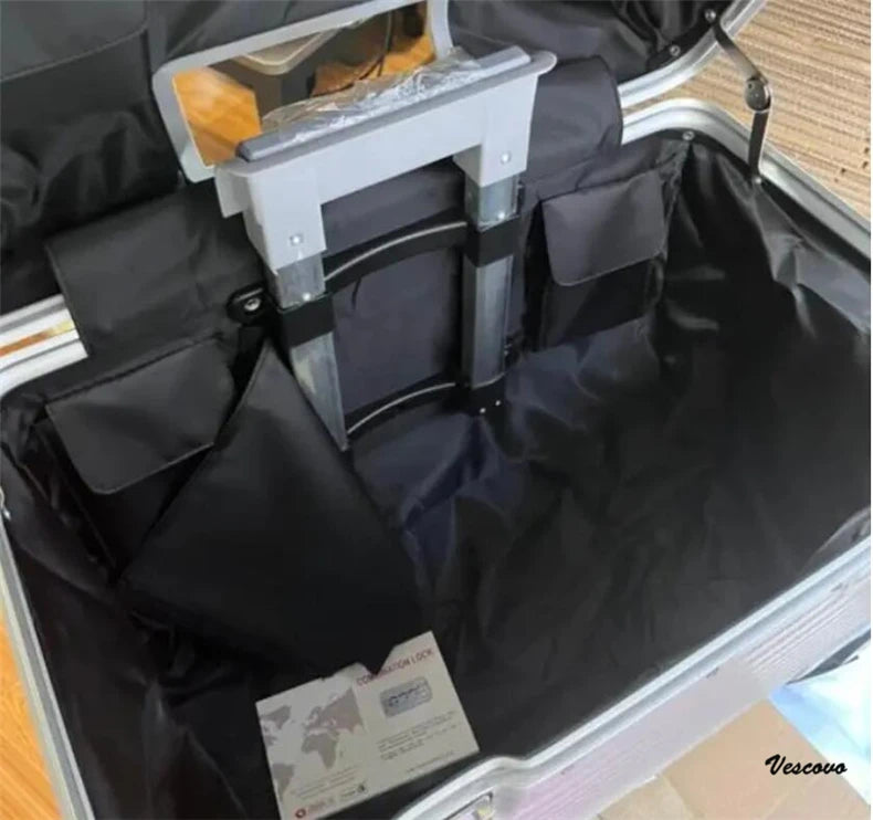 Bunnyfly 18/20-Inch Aluminum Alloy Magnesium Modern Carry-On Luggage Air Approval Aluminum Trolley Portable Cabin Size Suitcase