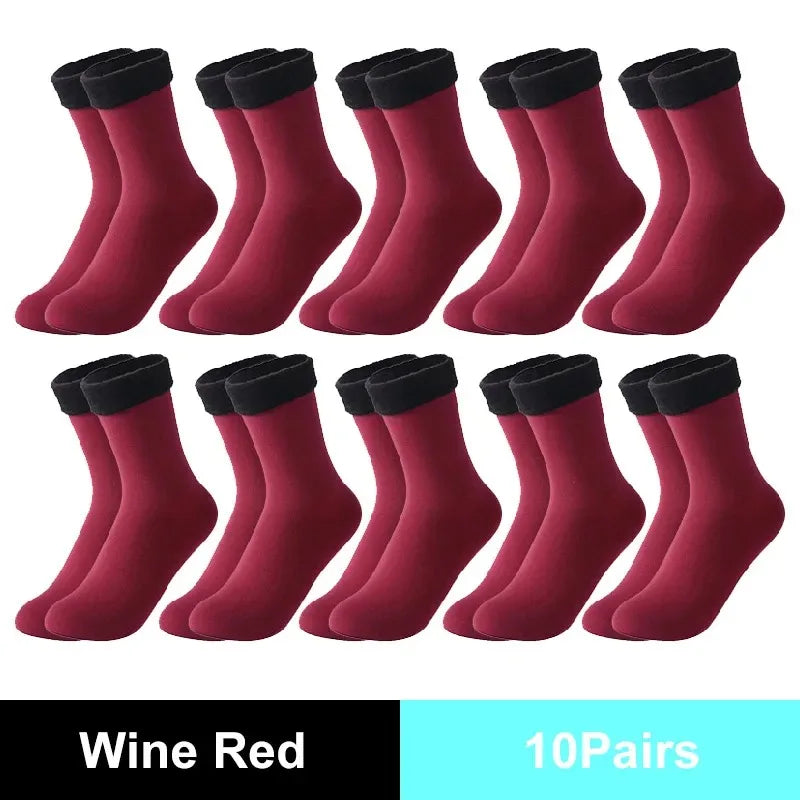 Women’s Thick Knit Mid-Tube Cotton Dress Socks — Solid Color, Soft & Warm Everyday Wear