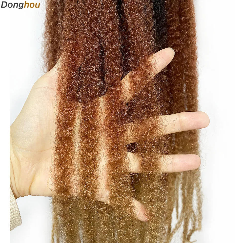 DONGHOU Marley Twist Braiding Hair — 18" Synthetic Afro Twist for Faux Locs & Crochet (1–6 Packs)