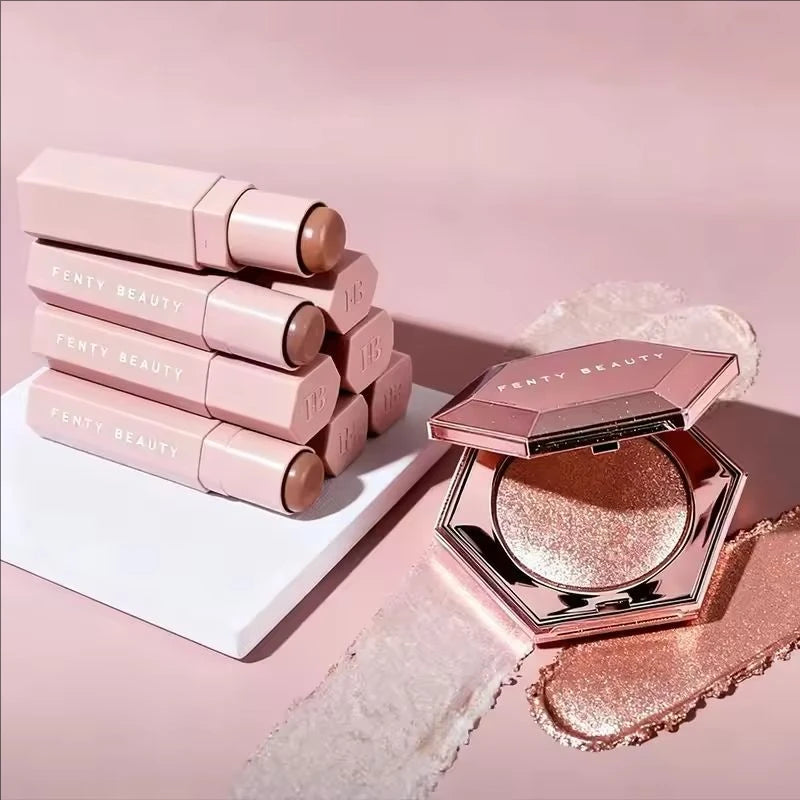 Fenty Beauty Set Lipstick Lasting Moisturize Diamond Facial Illumination Powder Presenting Facial Contour Stick Loose Powder