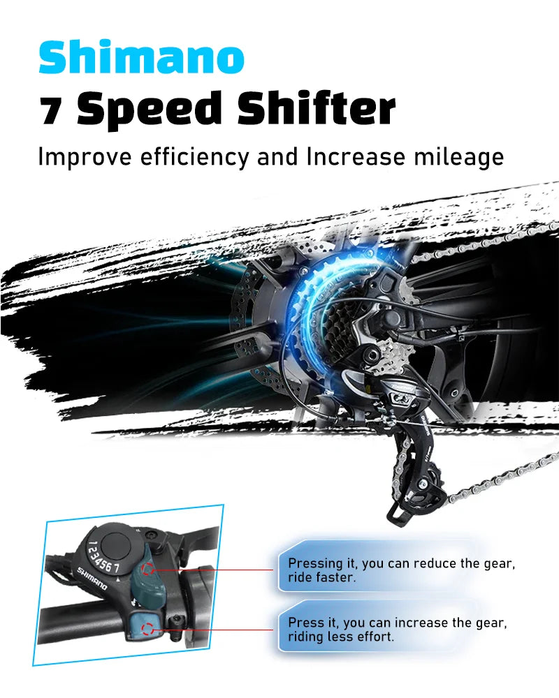 DEEPOWER S7Pro Off-Road Electric Bike — 48V 60Ah LG Battery, 1500W, 20x4 Fat Tires