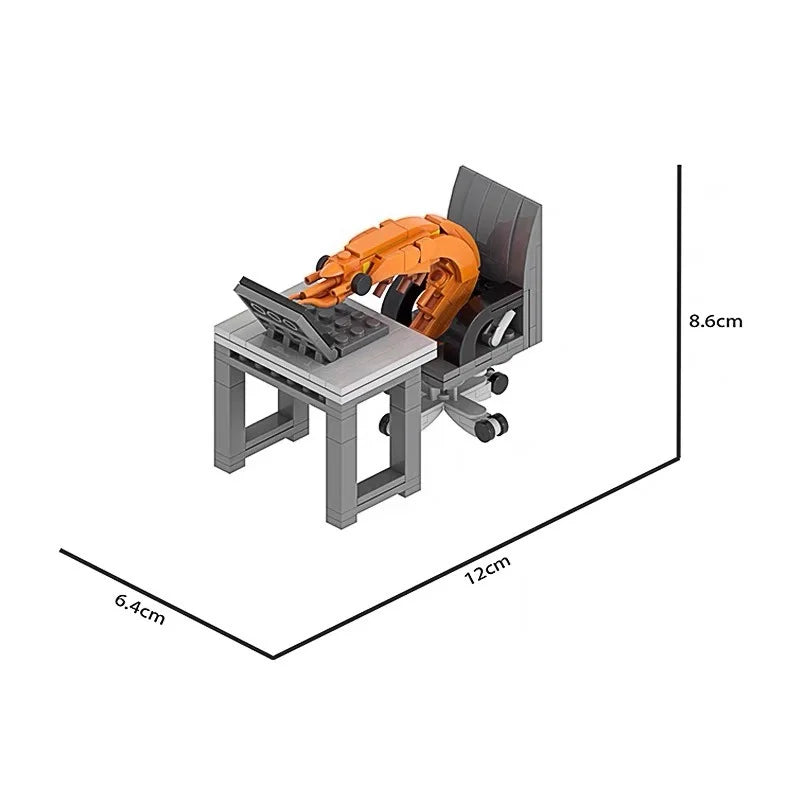 New Creative Desktop Decorative Shrimp Building Blocks Balance Frame Billiards Model Kit MOC Puzzle Assembly Toys & Gifts