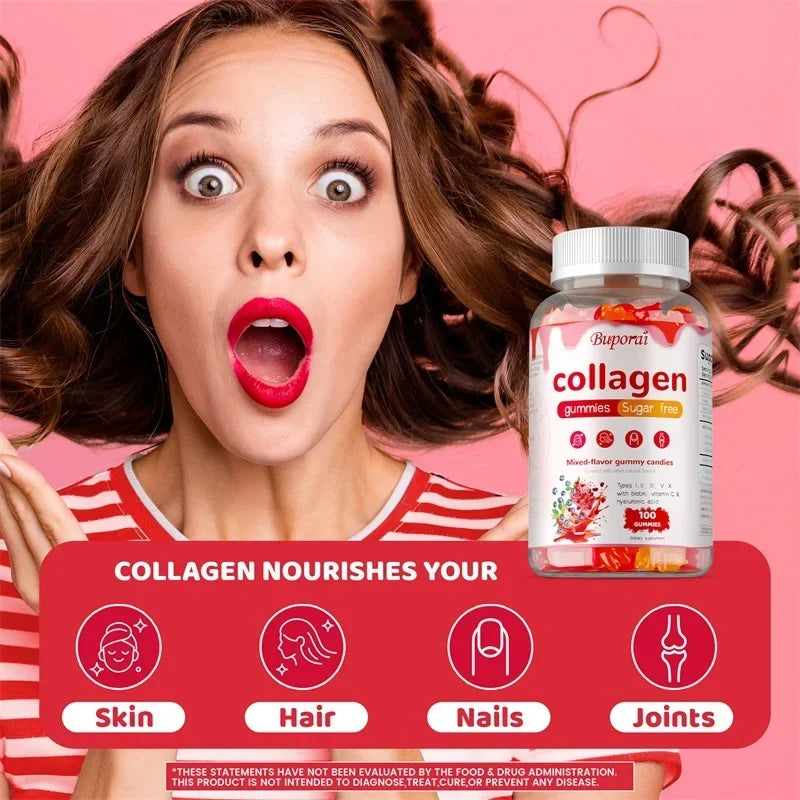 Pslalae Multi-Collagen Gummies — Hair, Skin, Nails & Joint Support (Sugar-Free)