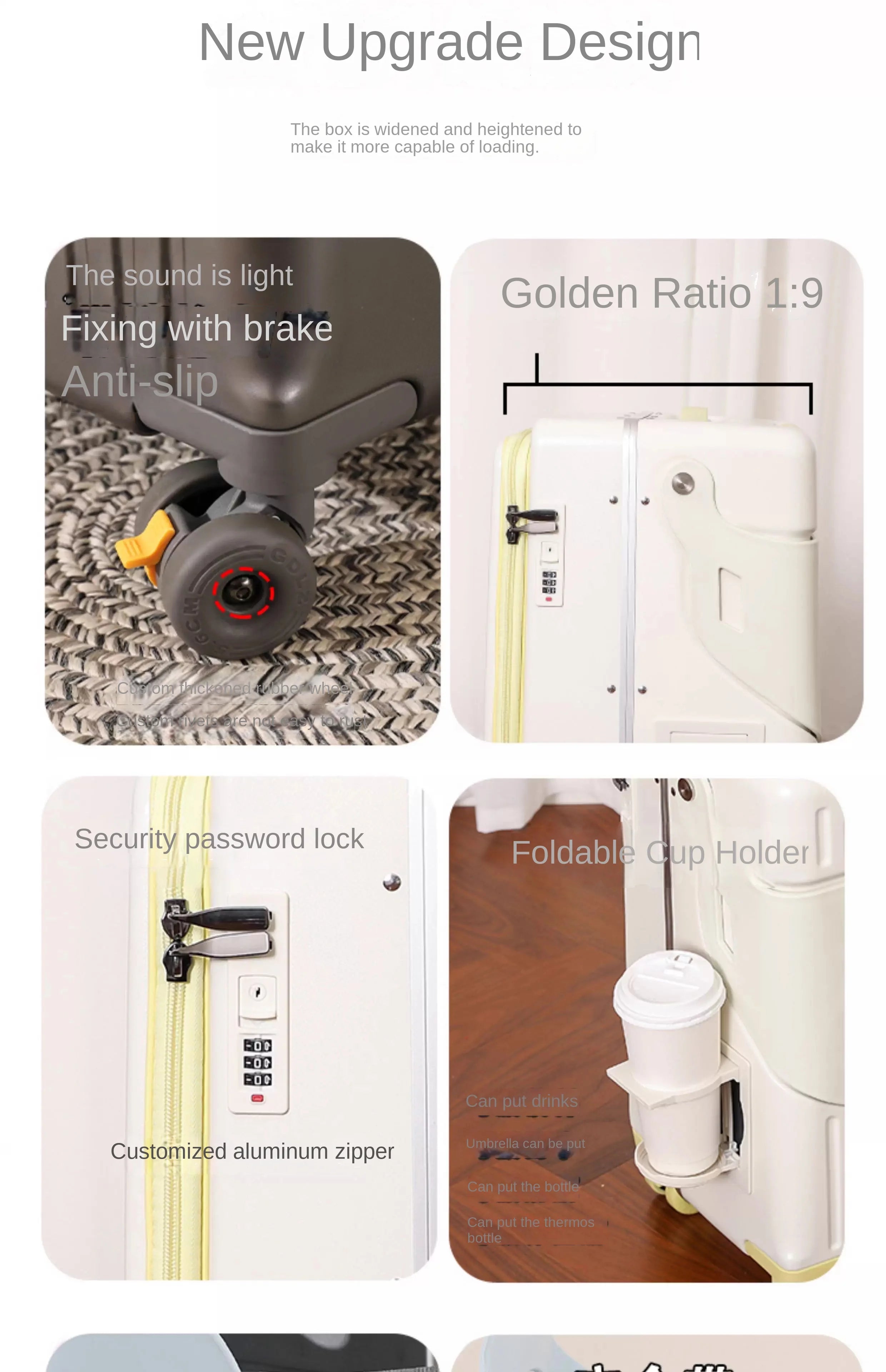 2025 New suitcase for children can Sit 20/22 inch Ride on Luggage Front Opening Sturdy Thickened Travel suitcase with Cup Holder