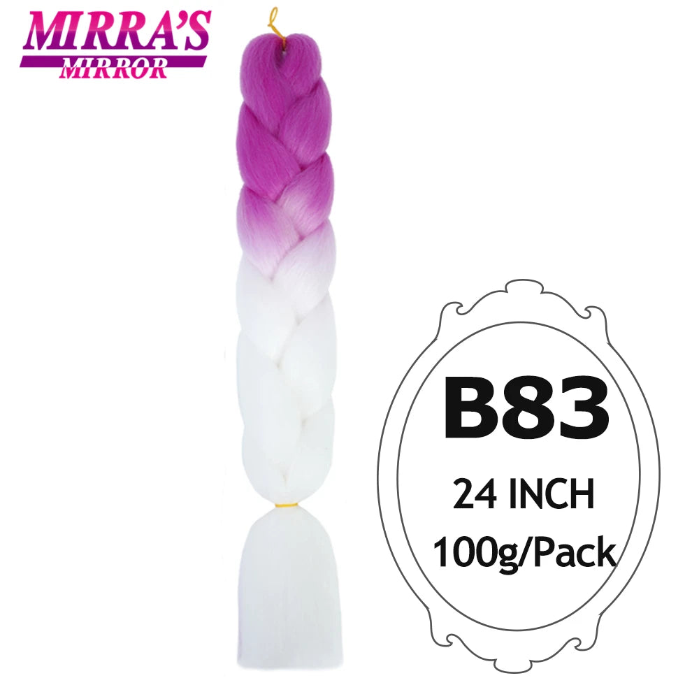 Colorful Jumbo Braiding Hair Extensions For Box Braids Synthetic Hair for Afro Braids Ombre Jumbo Braid Hair DIY Crochet Braid