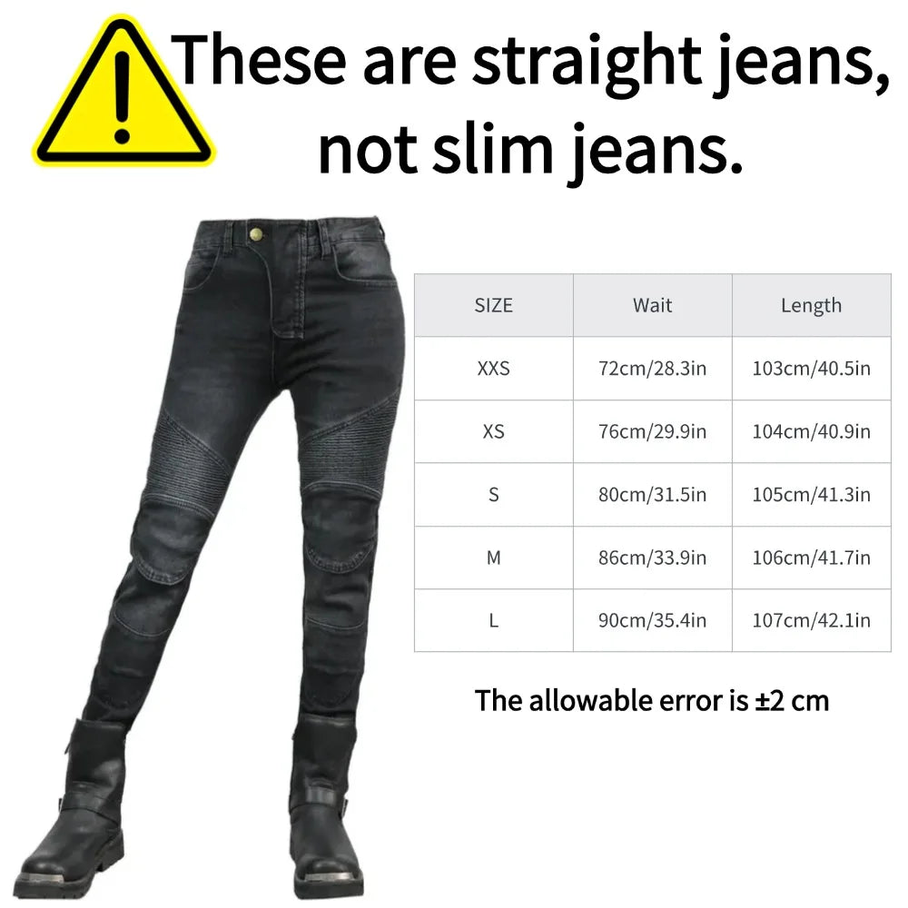 Women Motorcycle Pants, Riding Jeans, Anti-fall, Classic Motorcycle Rider Pants, Racing Pants for All Seasons