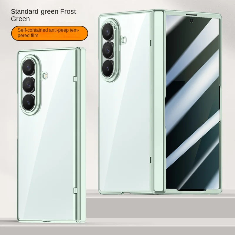 For Samsung Galaxy Z Fold 7 electroplated magnetic case with integrated tempered glass front film anti-fingerprint phone case