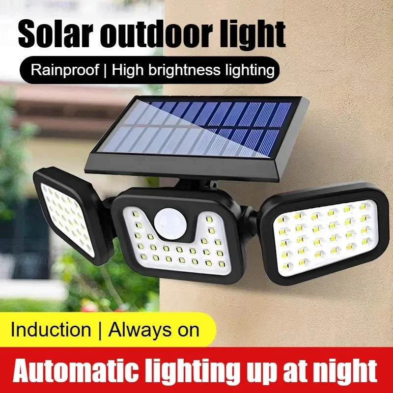 Solar Motion Sensor Flood Light (Octagonal, Adjustable Head)
