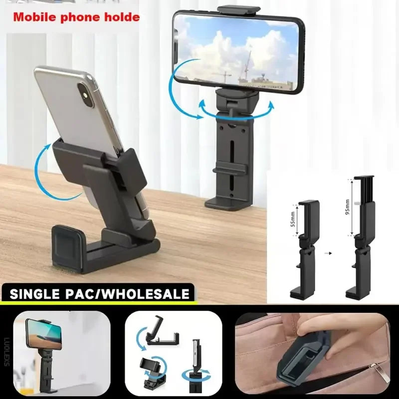 Portable Phone Mount for Traveling Stable Car Phone Holder Foldable Smartphone Holder on Train/Airplane Universal for 4.7-6.9in