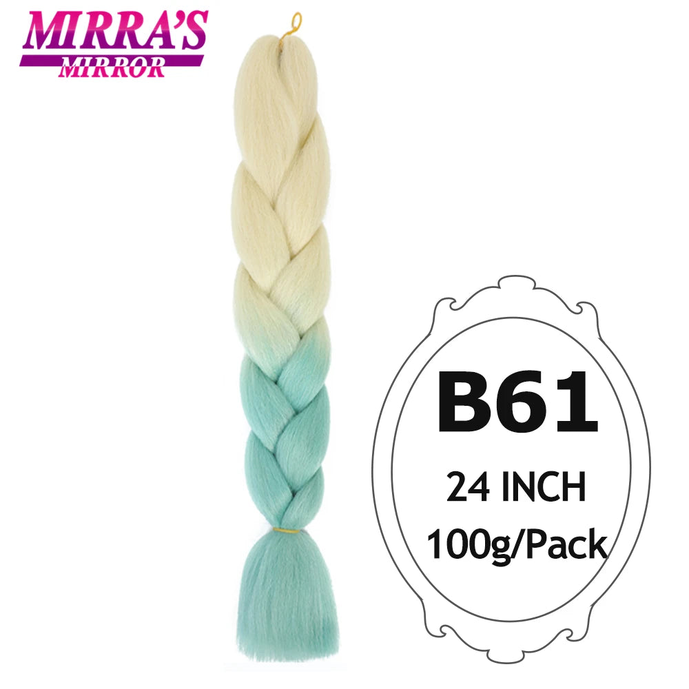 Colorful Jumbo Braiding Hair Extensions For Box Braids Synthetic Hair for Afro Braids Ombre Jumbo Braid Hair DIY Crochet Braid