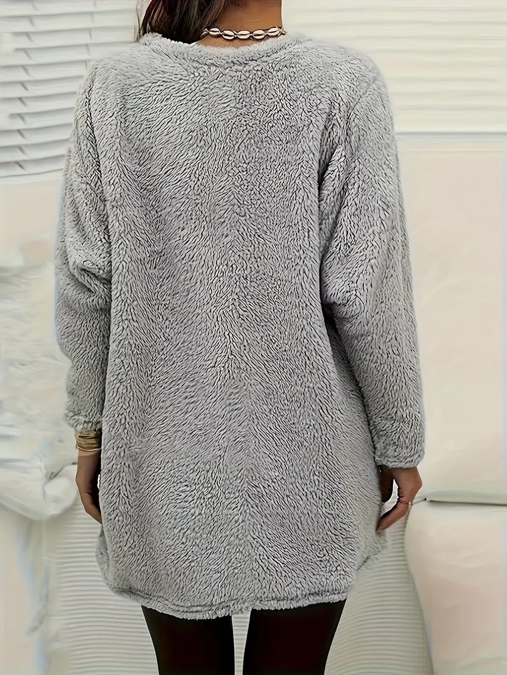 Plus-size European and American cross-border  autumn and winter new casual print pocket plush sweatshirt