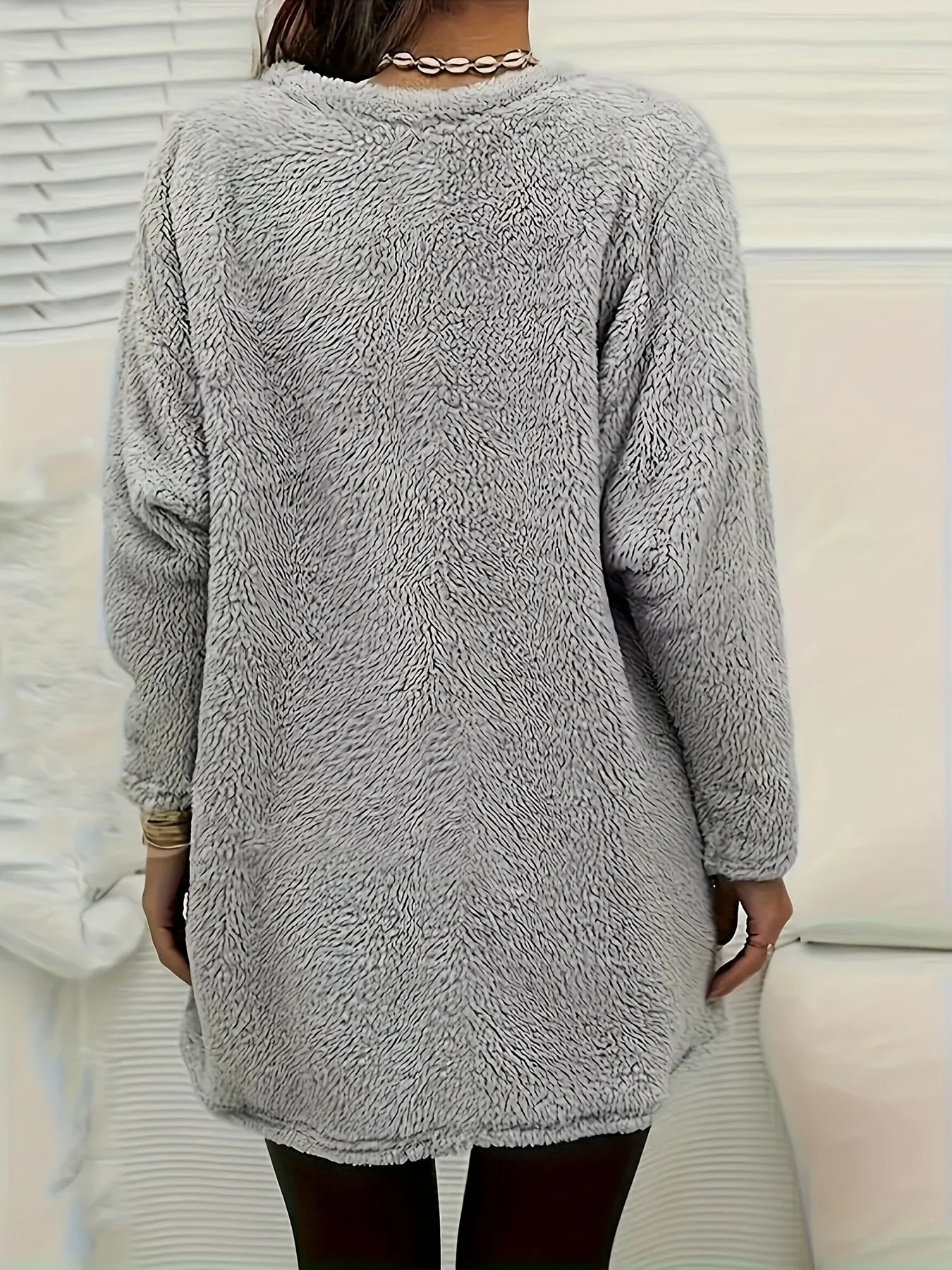 Plus-size European and American cross-border  autumn and winter new casual print pocket plush sweatshirt