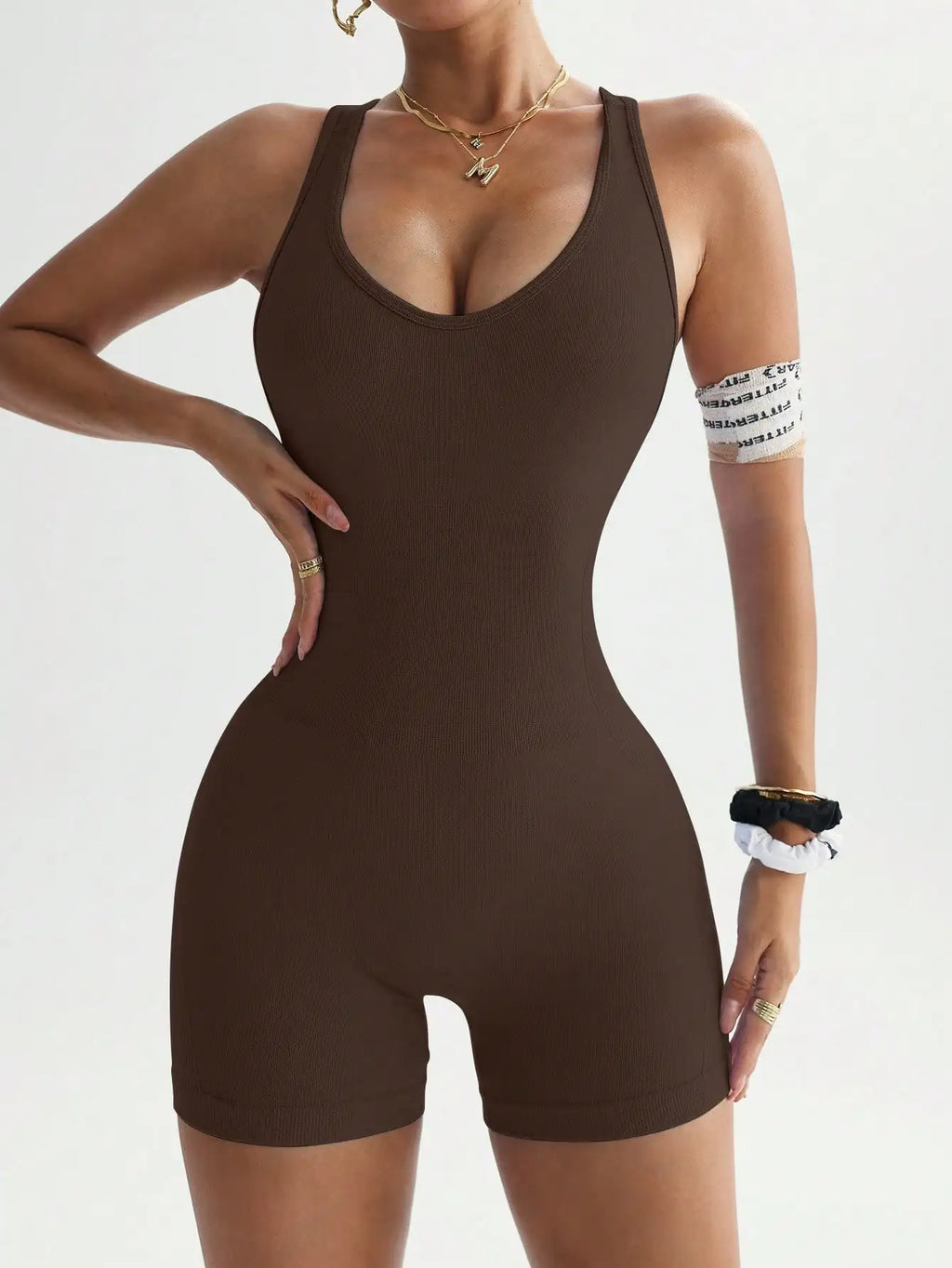 【Fitness & Sports】Yoga Pilates Cycling Running Specialized Black Fitted Sportswear Women's Backless Fitness Top + High-Waisted S